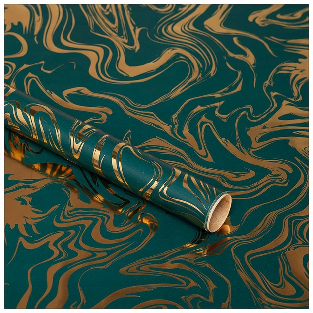 Image of WHSmith 3M Emerald Marble Recyclable Gift Wrap