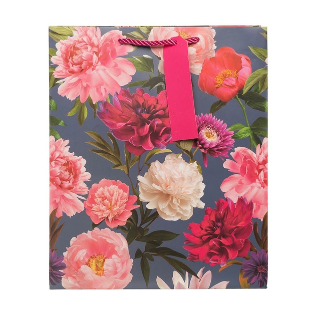 Image of WHSmith Bold Dark Floral Large Gift Bag
