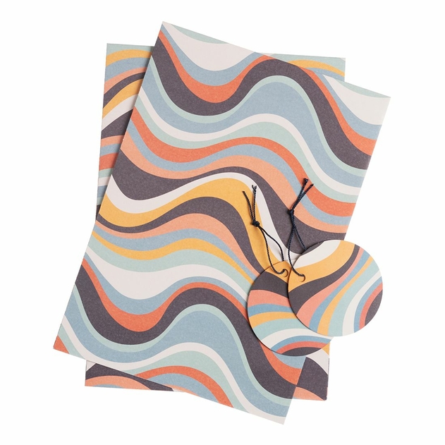 Image of WHSmith Multi-Striped Flat Wrap and Tags