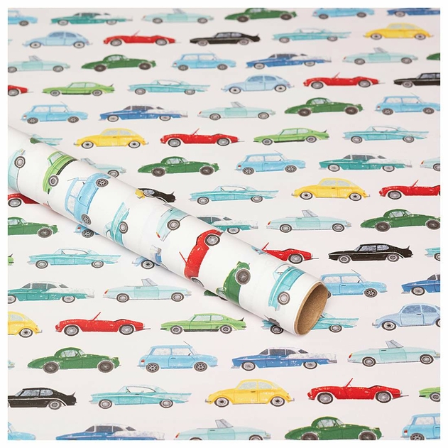 Image of WHSmith 3M Cars Recyclable Gift Wrap