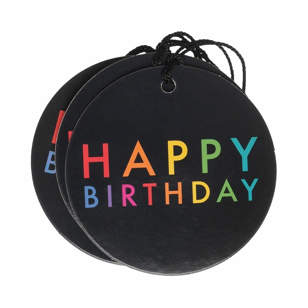 Image of WHSmith 4 Bright Happy Birthday Script Gift Tag