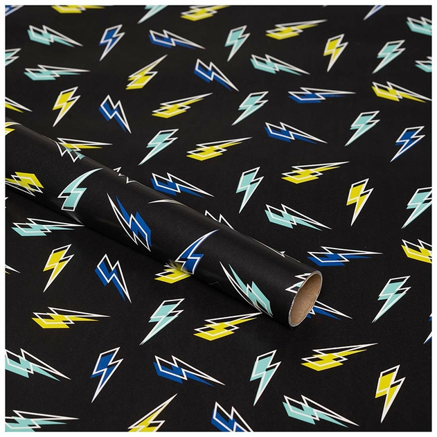 Image of WHSmith 3M Lightning Bolt Recyclable Gift Wrap