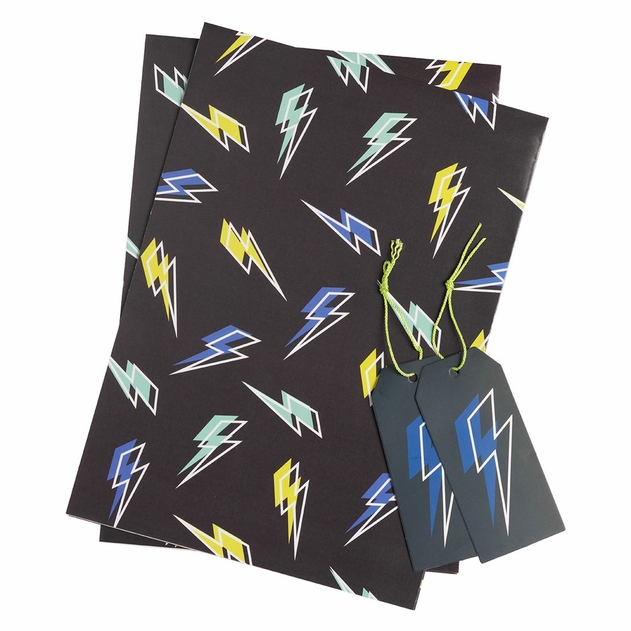 Image of WHSmith Lightning Bolt Flat Wrap and Tags