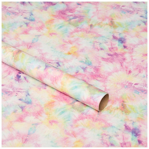 Image of WHSmith 3M Pink Tye Die Recyclable Gift Wrap