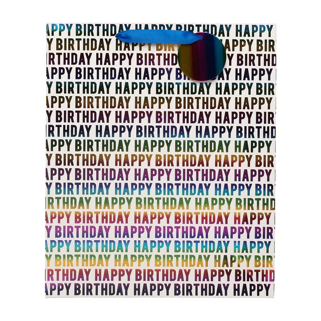 Image of WHSmith Ombre Script Happy Birthday XL Gift Bag