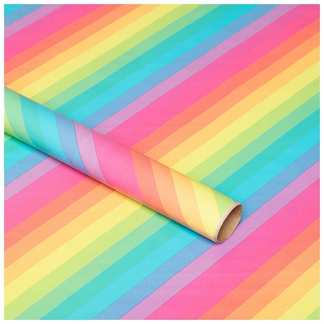 Image of WHSmith Bright Strip Recyclable Gift Wrap