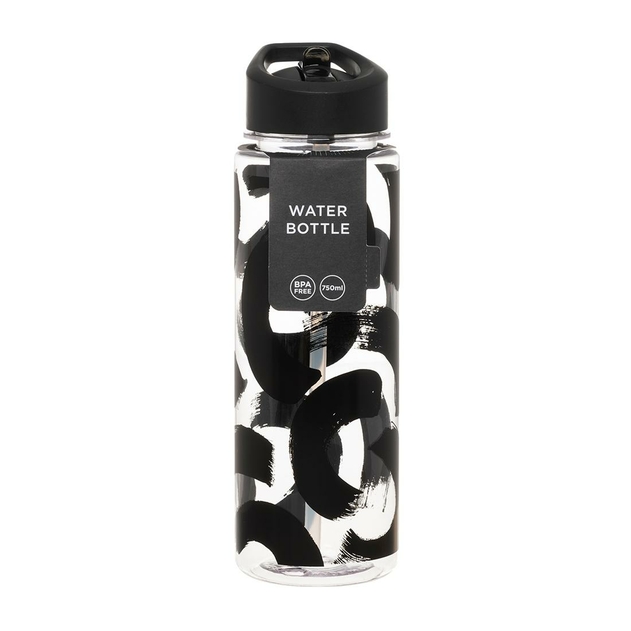 Image of WHSmith Monochrome Brushstroke Water Bottle