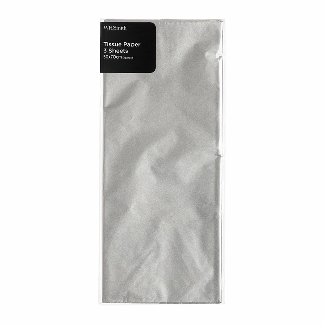 Image of WHSmith 3 Sheets Silver Tissue Paper