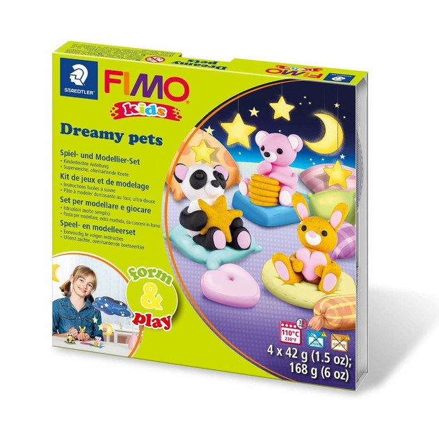 STAEDTLER FIMO Kids Form and Play Dreamy Pets Modelling Clay Set