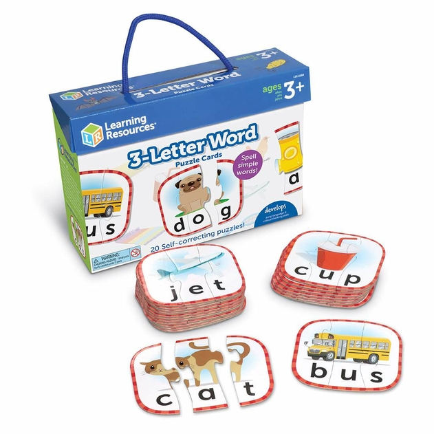 Image of Learning Resources 3-Letter Word Puzzle Cards