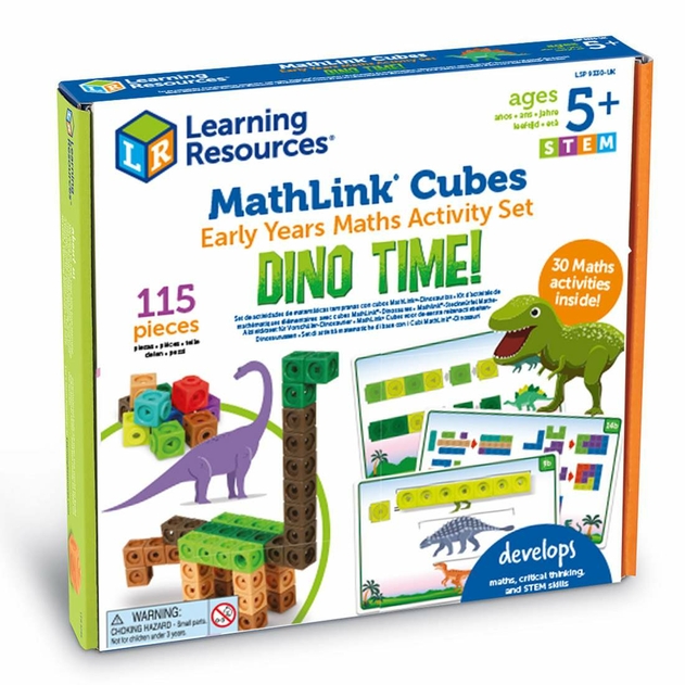 Image of Learning Resources MathLink Cubes Early Maths Activity Set - Dino Time