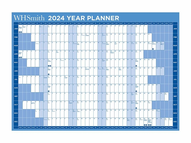 Image of WHSmith A4 Year To View 2024 Planner Wall Calendar