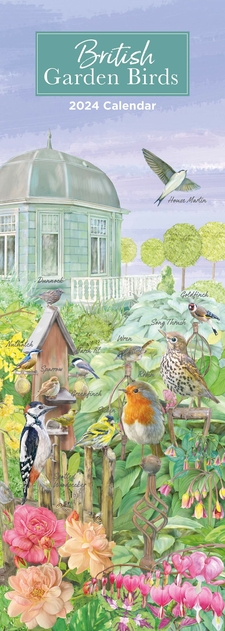 Image of WHSmith Slim 2024 British Birds Illustrative Calendar