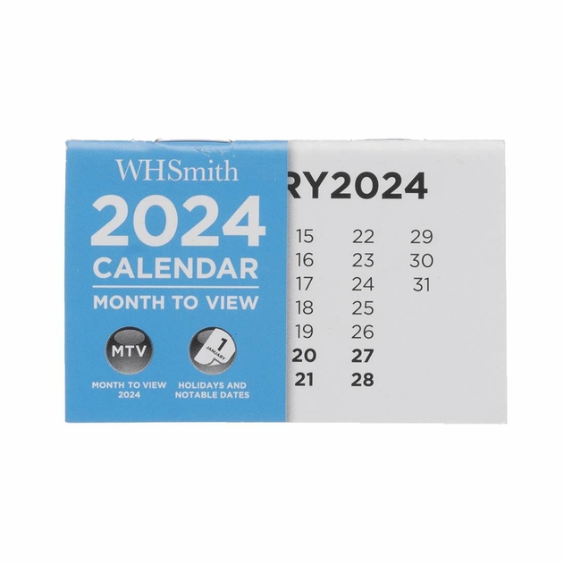 Image of WHSmith Small Commercial 2024 Calendar Month To View