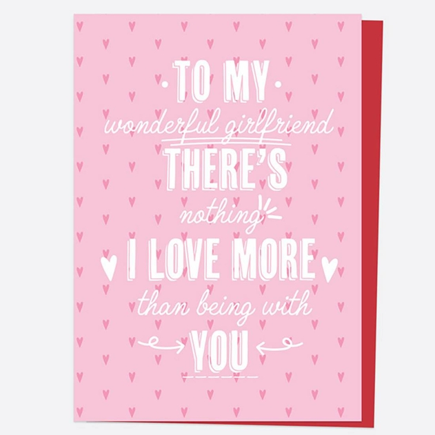Image of Dotty About Paper Vintage Typography Wonderful Girlfriend Valentine's Day Card