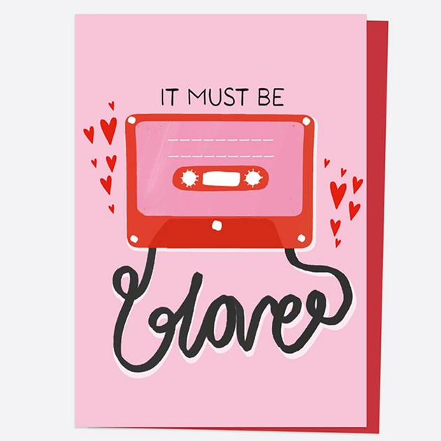 Image of Dotty About Paper Music Cassettes Valentine's Day Card