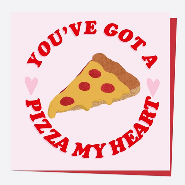 Image of Dotty About Paper Pizza Slice Pizza My Heart Valentine's Day Card