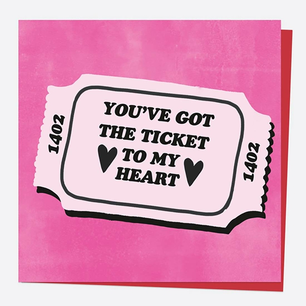 Image of Dotty About Paper Retro Ticket To My Heart Valentine's Day Card