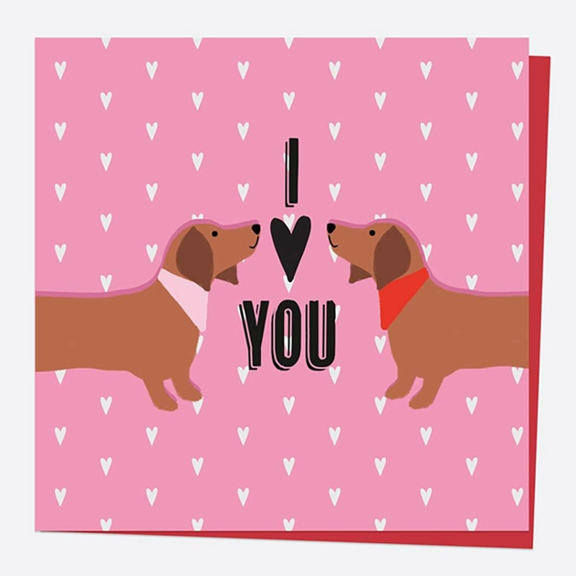 Image of Dotty About Paper Sausage Dogs Valentine's Day Card