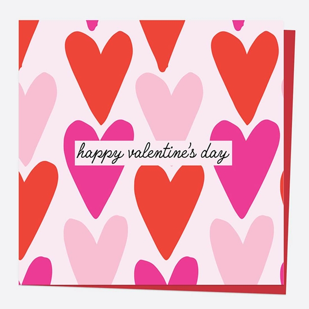 Image of Dotty About Paper Falling Hearts Valentine's Day Card