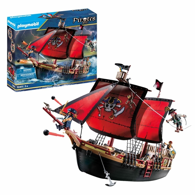 PLAYMOBIL 70411 Pirates Large Floating Pirate Ship With Cannon