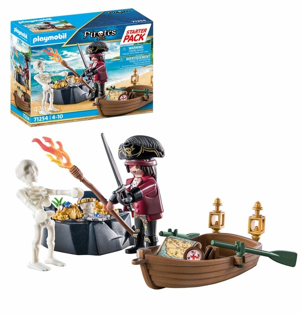 PLAYMOBIL 71254 Starter Pack Pirate With Rowboat