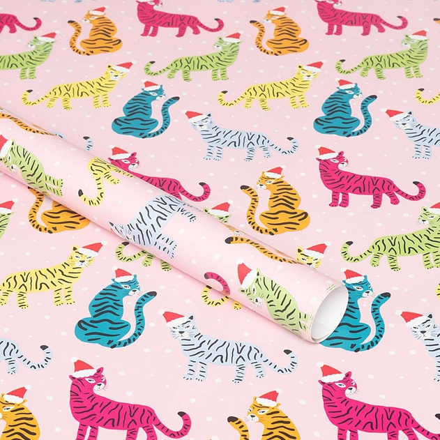 Image of WHSmith 3M Leopards Recyclable Christmas Gift Wrap
