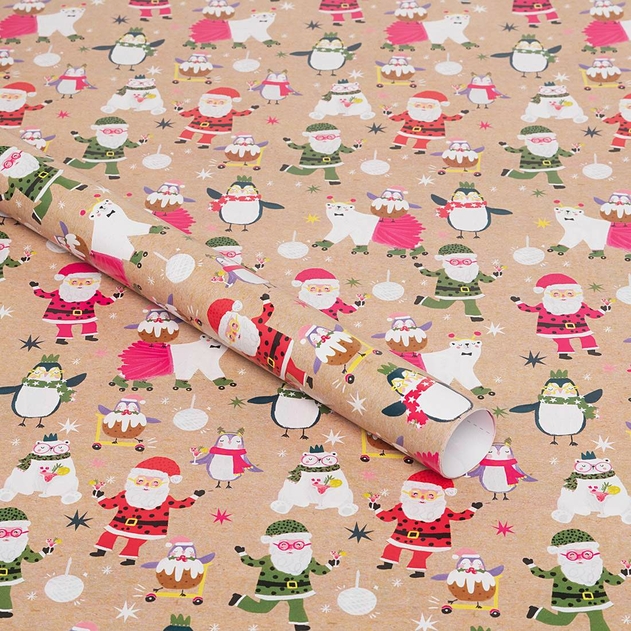 Image of WHSmith 3 Metre Penguin Party Gift Wrap