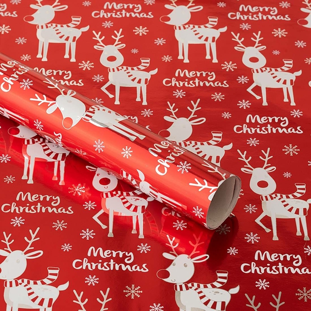Image of WHSmith 3M Red Rudolph Christmas Gift Wrap