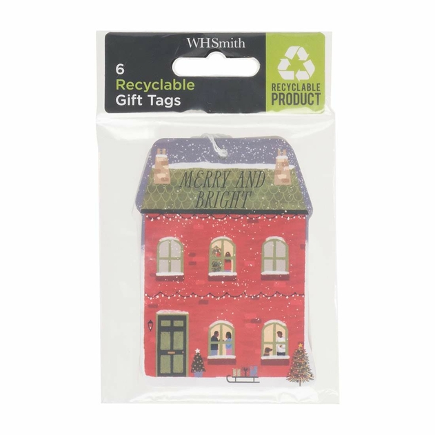 Image of WHSmith Christmas Street Scene Recyclable Gift Tags