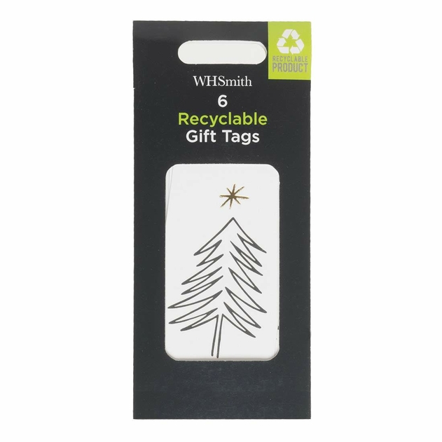 Image of WHSmith Black Tree Kraft Gift Tags