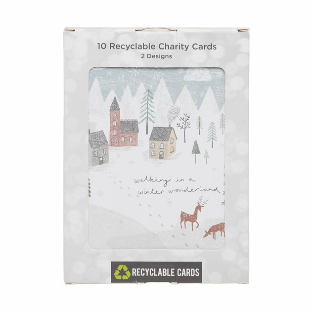 Image of WHSmith Duo Ski Scene Christmas Cards 10 Pack
