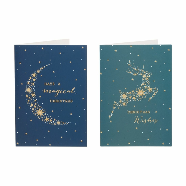 Image of WHSmith Duo Magical Christmas 10 Pack Boxed Christmas Cards