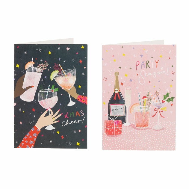 Image of WHSmith Duo Cheers 10 Pack Boxed Christmas Cards
