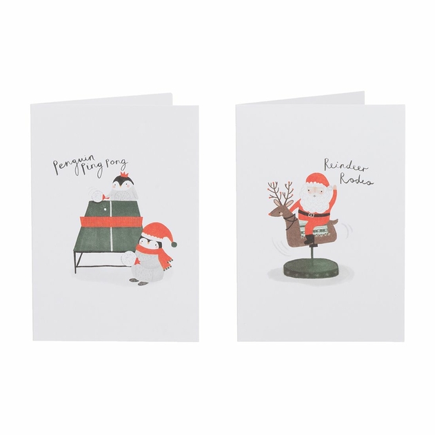 Image of WHSmith Duo Rodeo Santa 10 Pack Boxed Christmas Cards