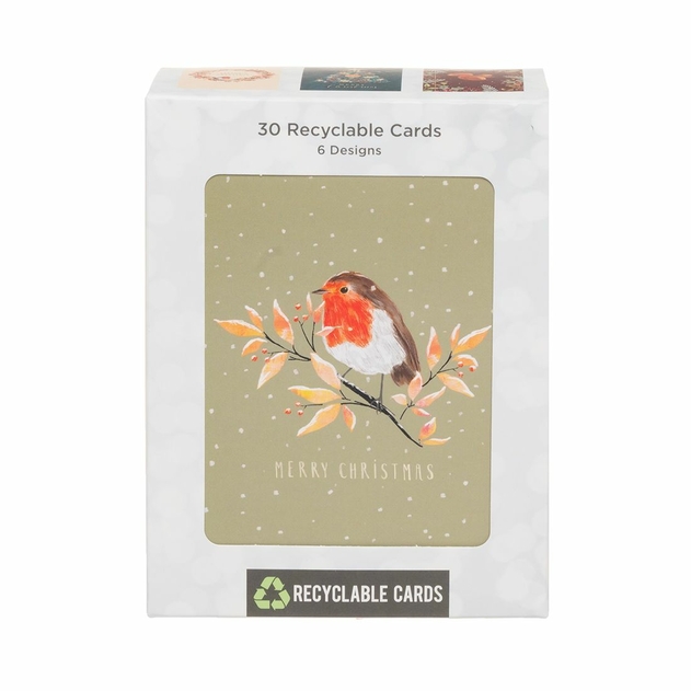 Image of WHSmith Traditional Warm Tidings Bumper 30 Pack Christmas Cards