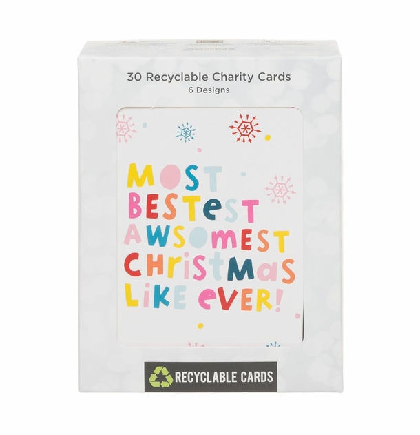 Image of WHSmith Kids Santa Paws Bumper 30 Pack Christmas Cards