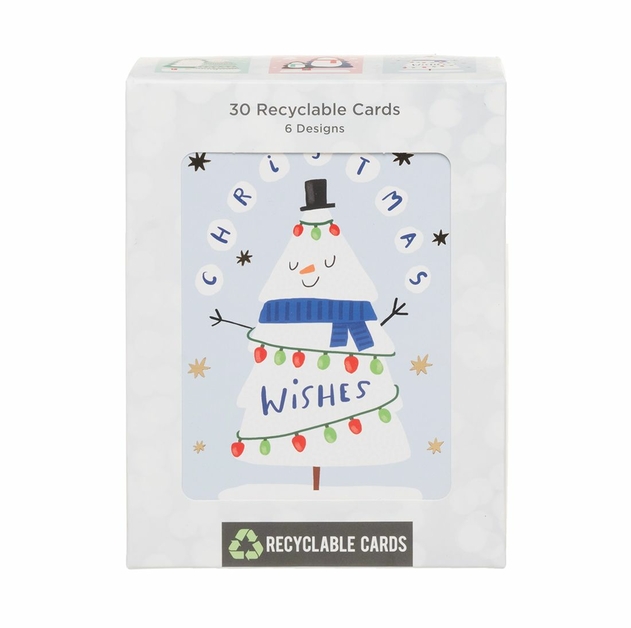 Image of WHSmith Christmas Trees 30 Pack Boxed Christmas Cards