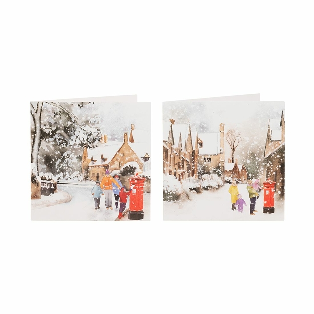 Image of WHSmith Post Box Scene 12 Pack Boxed Christmas Cards
