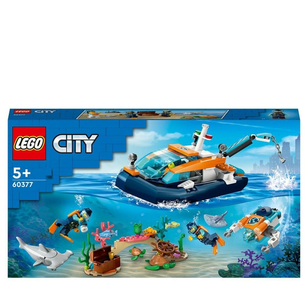 Image of LEGO City Explorer Diving Boat Toy Ocean Set 60377
