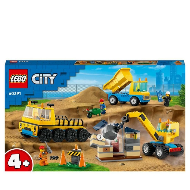 Image of LEGO City Construction Trucks & Wrecking Ball 60391