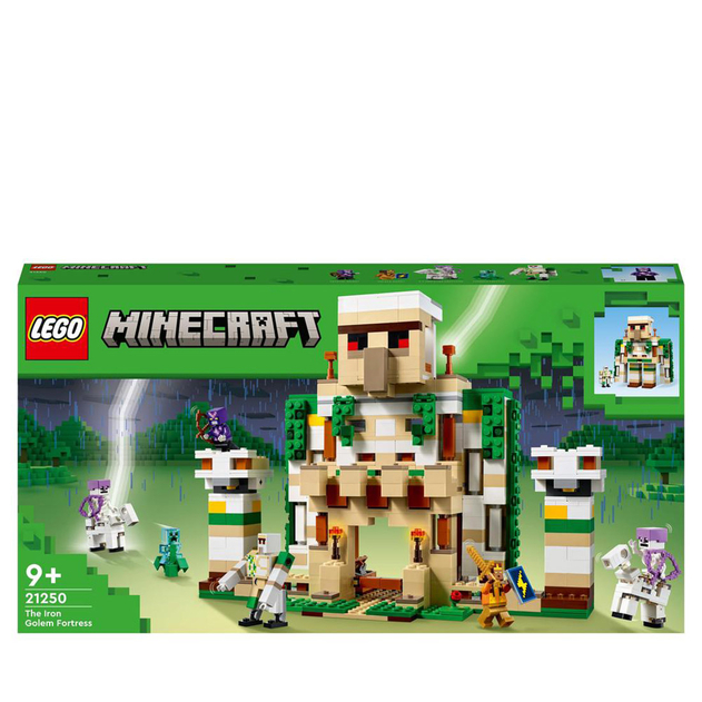 Image of LEGO Minecraft The Iron Golem Fortress 2in1 Castle Set 21250