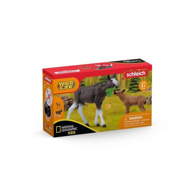 Image of Schleich Moose with Calf National Geographic Kids