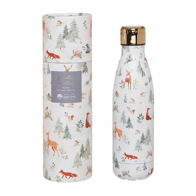 Image of WHSmith Winter Woodland Metal Drinks Bottle
