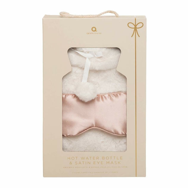 Image of Aroma Home Hot Water Bottle & Satin Eye Mask