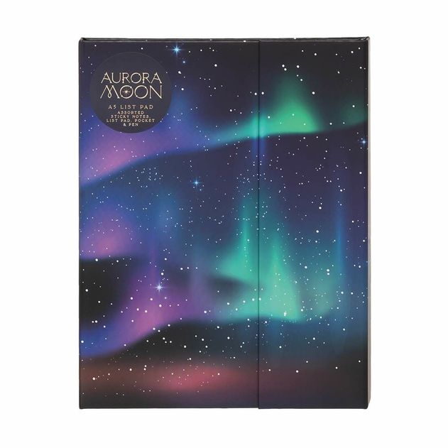 Image of WHSmith Aurora Moon A5 List Pad and Pen