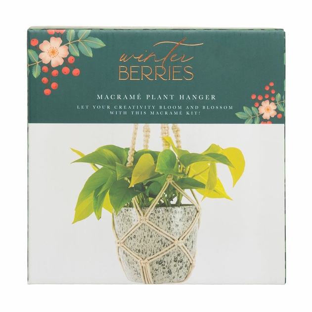Image of WHSmith Winter Berries Macrame Plant Hanger