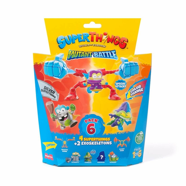 Image of SuperThings Mutant Battle - Pack 6 (4 SuperThings & 2 ExoSkeleton) 1/6