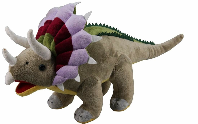 Image of Green Triceratops Dinosaur Soft Toy