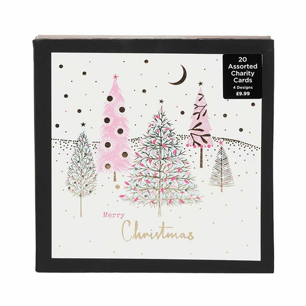 Image of WHSmith Premium Pretty Pink Icons Christmas Cards Pack of 20